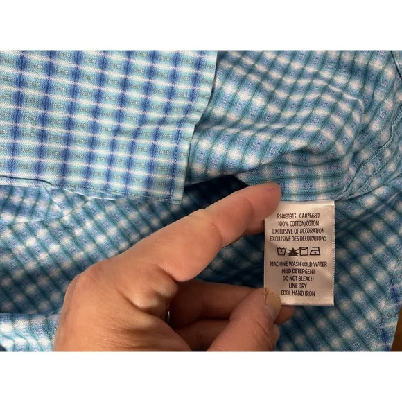 Robert Graham Shirt Mens 2XL Conlan Flip Cuff Long Sleeve Stripe Blue Geometric - Picture 12 of 16